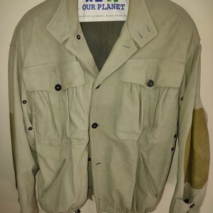Mens Italian Imported Green leather jacket IMMACULATE Gift